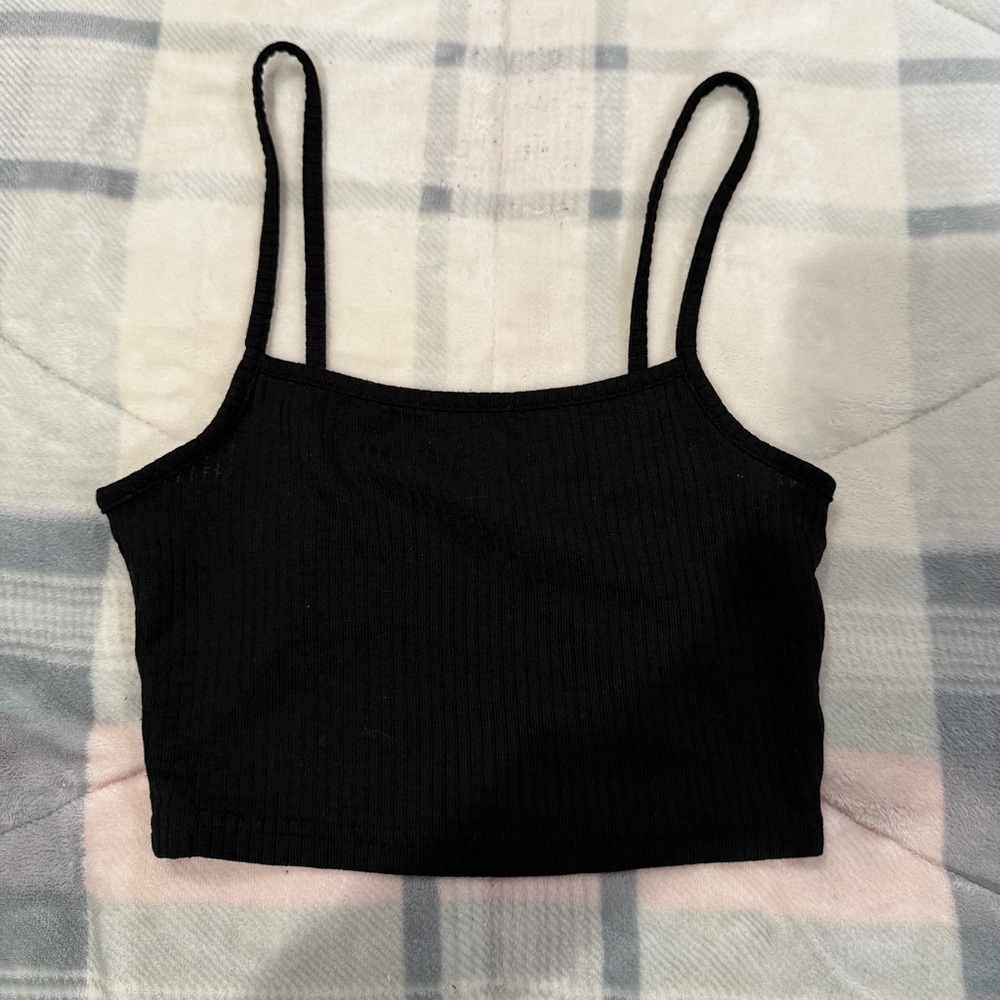 H&M Black Ribbed Camisole Top